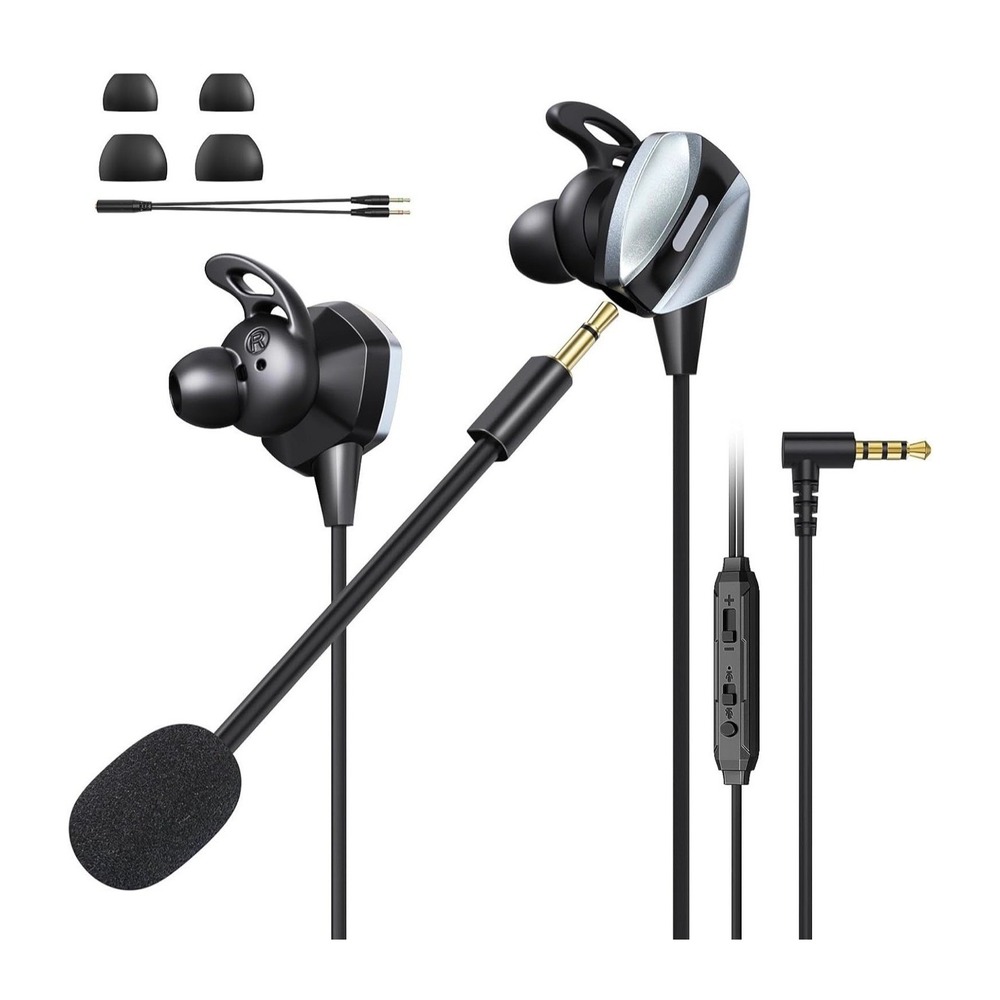 VersionTECH GM10 Wired Gaming Earbuds Mic Noise Cancelling PS5 Xbox PC Switch